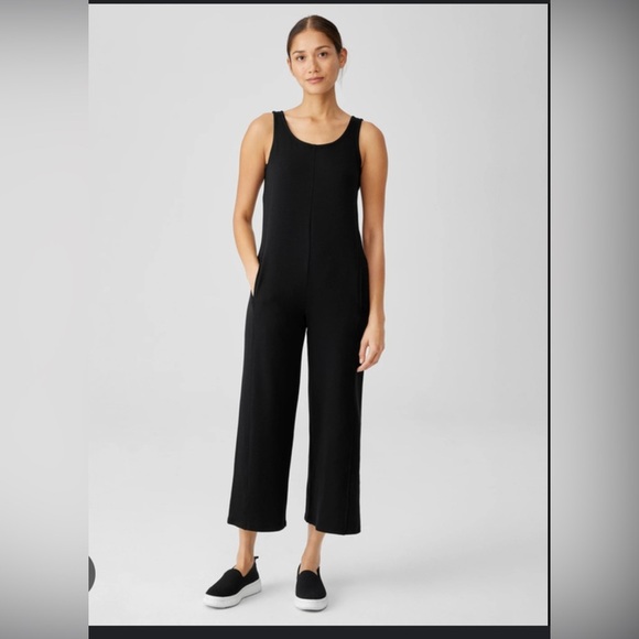 Eileen Fisher Cozy Brushed Terry Hug Jumpsuit size Petite Medium - Picture 1 of 16